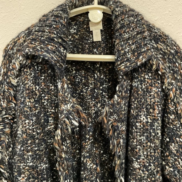 Chico's Soft Chunky Knit Fringe Open Front Cardigan Multicolor Size 12 (Ch… - Picture 2 of 12